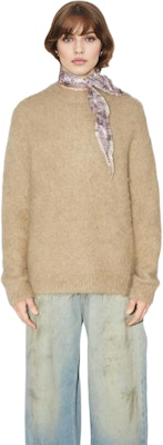 Acne Studios Solid Color Fuzzy Crewneck Loose Fit Sweater Coklat. B60279-CQL Lookbook Acne Studios Solid Color Fuzzy Crewneck Loose Fit Sweater Coklat. B60279-CQL