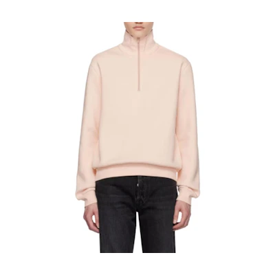 Acne Studios Solid Color Half-Zip Pullover Sweatshirt Pink () CI0129-AD5