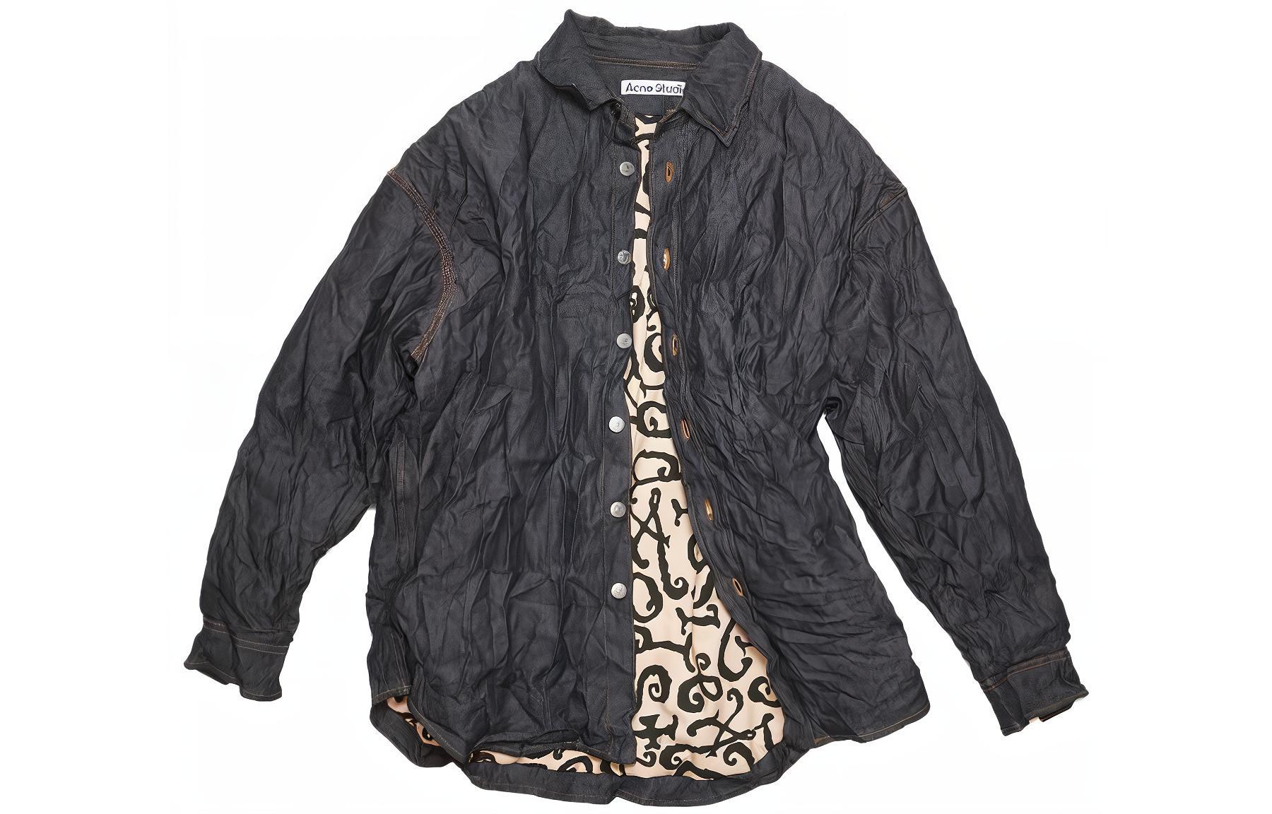 Acne Studios Solid Single-Breasted Pleated Jacket Indigo B90700-135