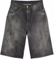 Acne Studios Splatter Washed Buttoned Denim Shorts Black . BE0173-900 Acne Studios Splatter Washed Buttoned Denim Shorts Black . BE0173-900
