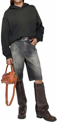 Acne Studios Splatter Washed Buttoned Denim Shorts Black . BE0173-900 Shop Acne Studios Splatter Washed Buttoned Denim Shorts Black . BE0173-900