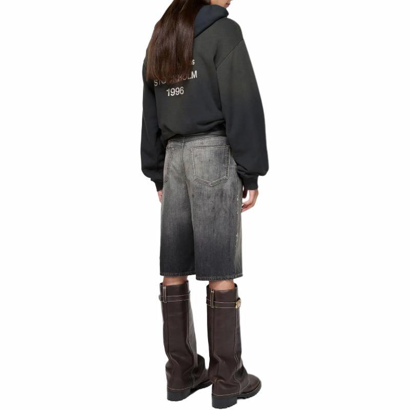 Purchase Acne Studios Splatter Washed Buttoned Denim Shorts Black . BE0173-900