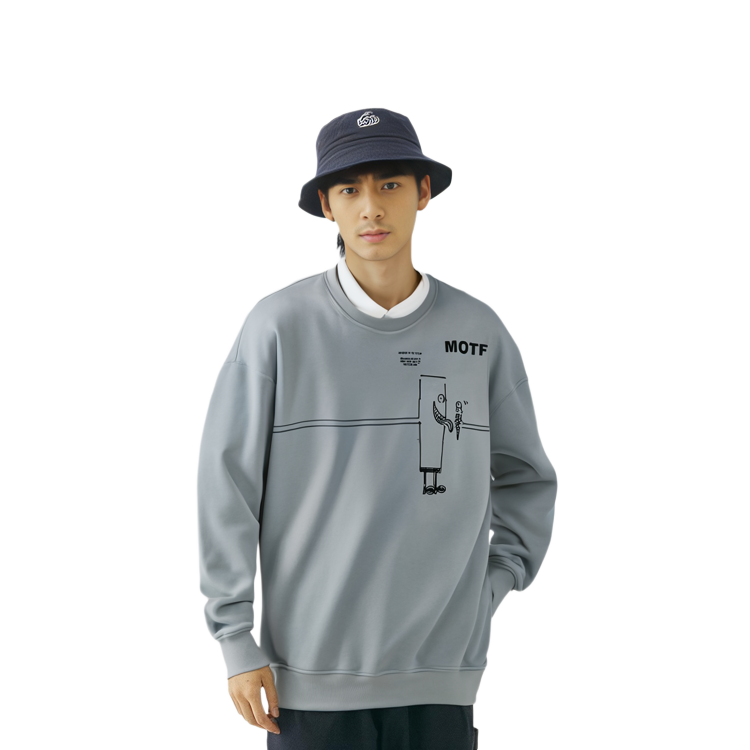 Purchase Acne Studios SS21 Cartoon Print Crewneck Long-Sleeve Sweatshirt Men Grey BI0113