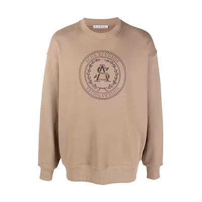 Acne Studios SS21 Embroidered Logo Crewneck Sweatshirt Brown Men’s BI0120-ADV