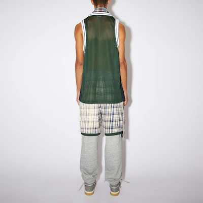 아크네 스튜디오 SS21 페이스 자수 민소매 메쉬 농구 저지 그린 유니섹스 CL0114-AAZ101 Shop 아크네 스튜디오 SS21 페이스 자수 민소매 메쉬 농구 저지 그린 유니섹스 CL0114-AAZ101