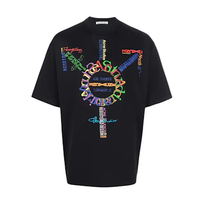 Acne Studios SS21 Graphic Print Oversized Short Sleeve T-Shirt Black . BL0267-101