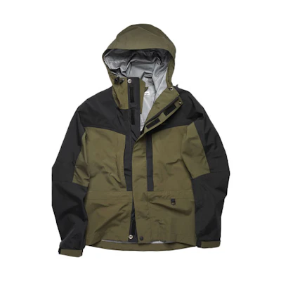 Acne Studios SS21 Green Colorblock Logo Hoodie Jacket. B90508-CMO