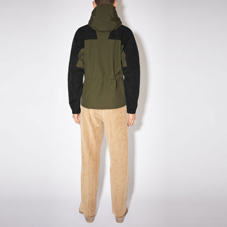 Shop Acne Studios SS21 Jaket Hoodie Warna Hijau Colorblock Logo. B90508-CMO