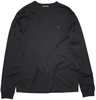 Order Acne Studios SS21 刺繡標誌棉質長袖T恤 男女款 黑色 CL0115-900