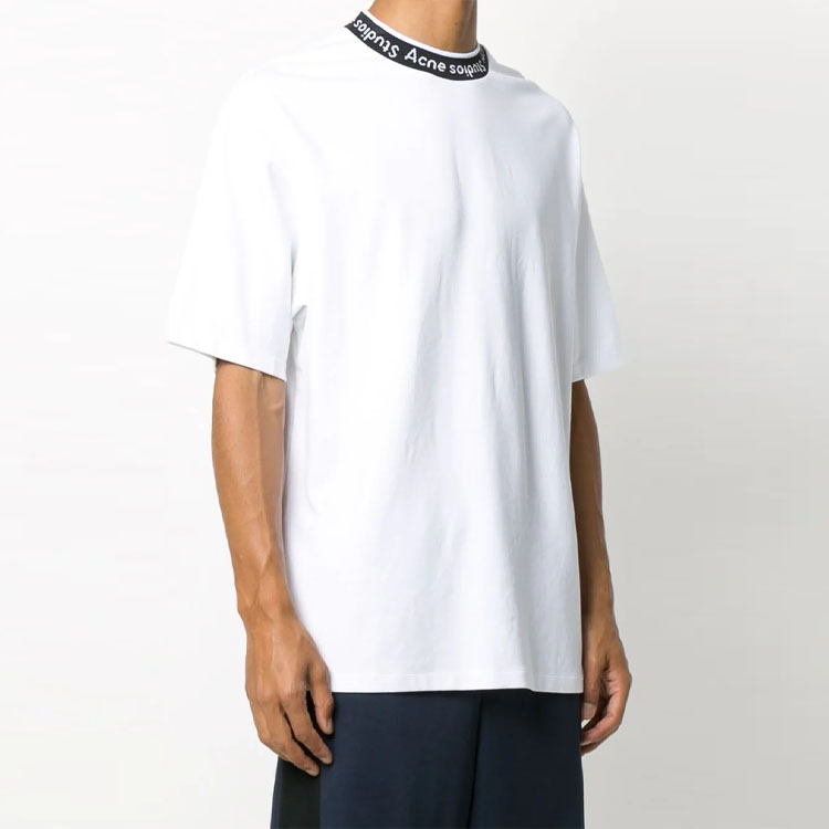 Purchase Acne Studios 男士春夏款宽松版白色印花T恤 SS21. BL0221-183