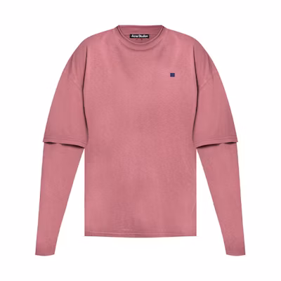 Acne Studios SS21 Loose Fit Fake Two-Piece Long Sleeve T-Shirt Unisex Purple. CL0100-CJD