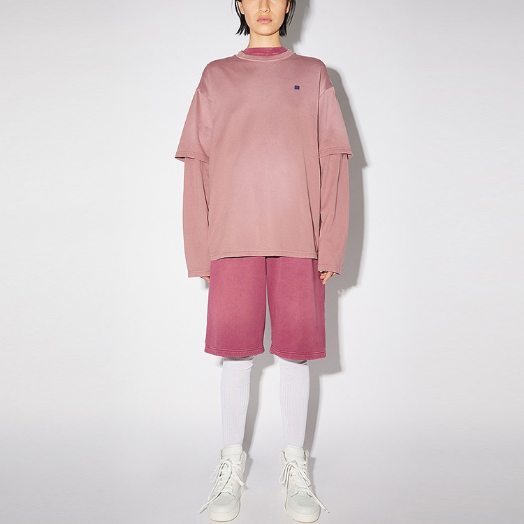 Purchase Acne Studios SS21 Loose Fit Fake Two-Piece Long Sleeve T-Shirt Unisex Purple. CL0100-CJD