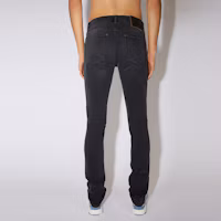 Shop Acne Studios SS21 低腰修身彈性牛仔褲 黑色 B00159-AJC