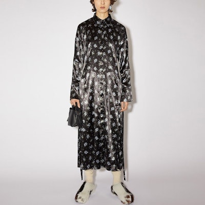 Acne Studios SS21 印花長袖腰帶襯衫洋裝 黑色 A20322-AHJ Lookbook Acne Studios SS21 印花長袖腰帶襯衫洋裝 黑色 A20322-AHJ