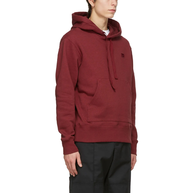 Purchase Acne Studios SS21 Red Logo Patch Pullover Hoodie Men 211129-058