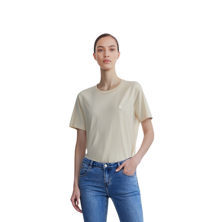 Details for Acne Studios SS21笑脸棉质男女同款T恤 米色. 25E173-633