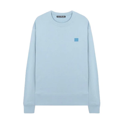 Acne Studios SS21 Smiley Face Crewneck Oversized Sweatshirt Unisex Light Blue CI0076-AQO