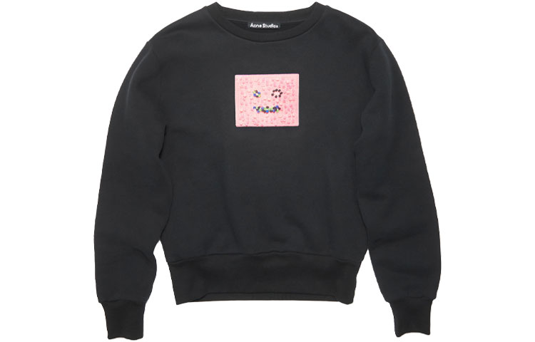 Order Acne Studios SS21 Unisex Beaded Sweatshirt Black AI0097-900101