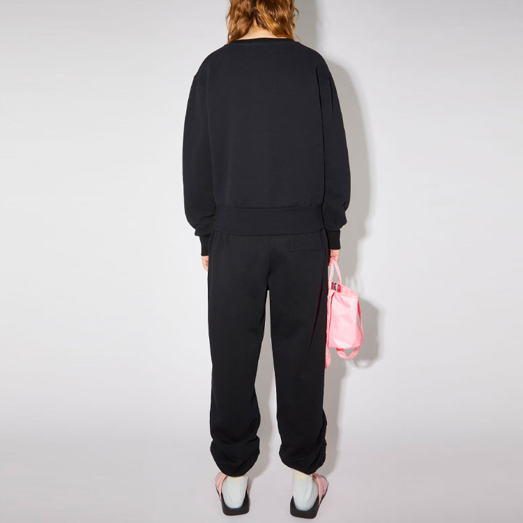 Shop Acne Studios SS21 Unisex Beaded Sweatshirt Black AI0097-900101