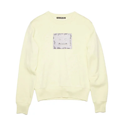 Acne Studios SS21 Yellow Beaded Sweatshirt Unisex Long Sleeve Casual Style. AI0097-290101