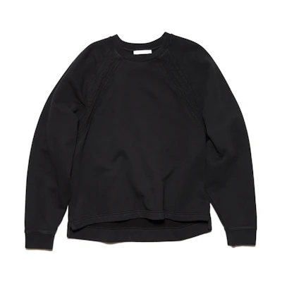 Acne Studios SS22 Black Solid Color Long Sleeve Sweatshirt. BI0170-900