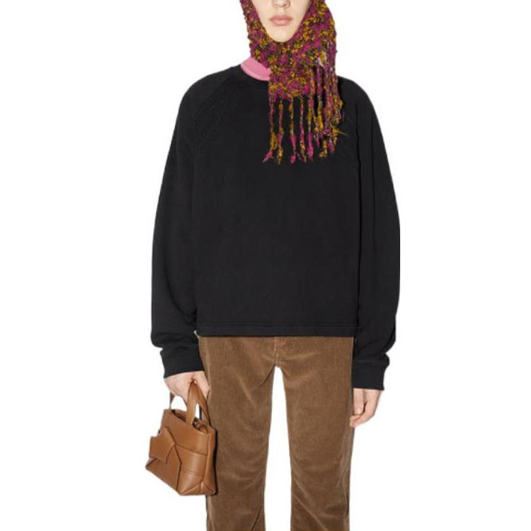 Lookbook Sudadera Negra Manga Larga Acne Studios SS22 Color Sólido. BI0170-900