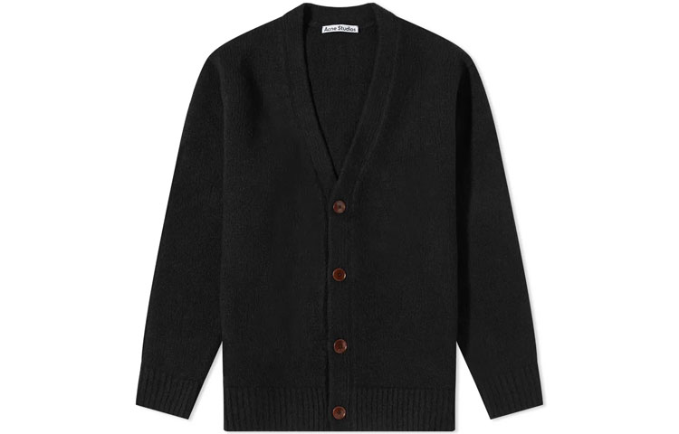 Acne Studios SS22  Black Solid Wool Knit Cardigan Sweater. B60222-900 圖 2