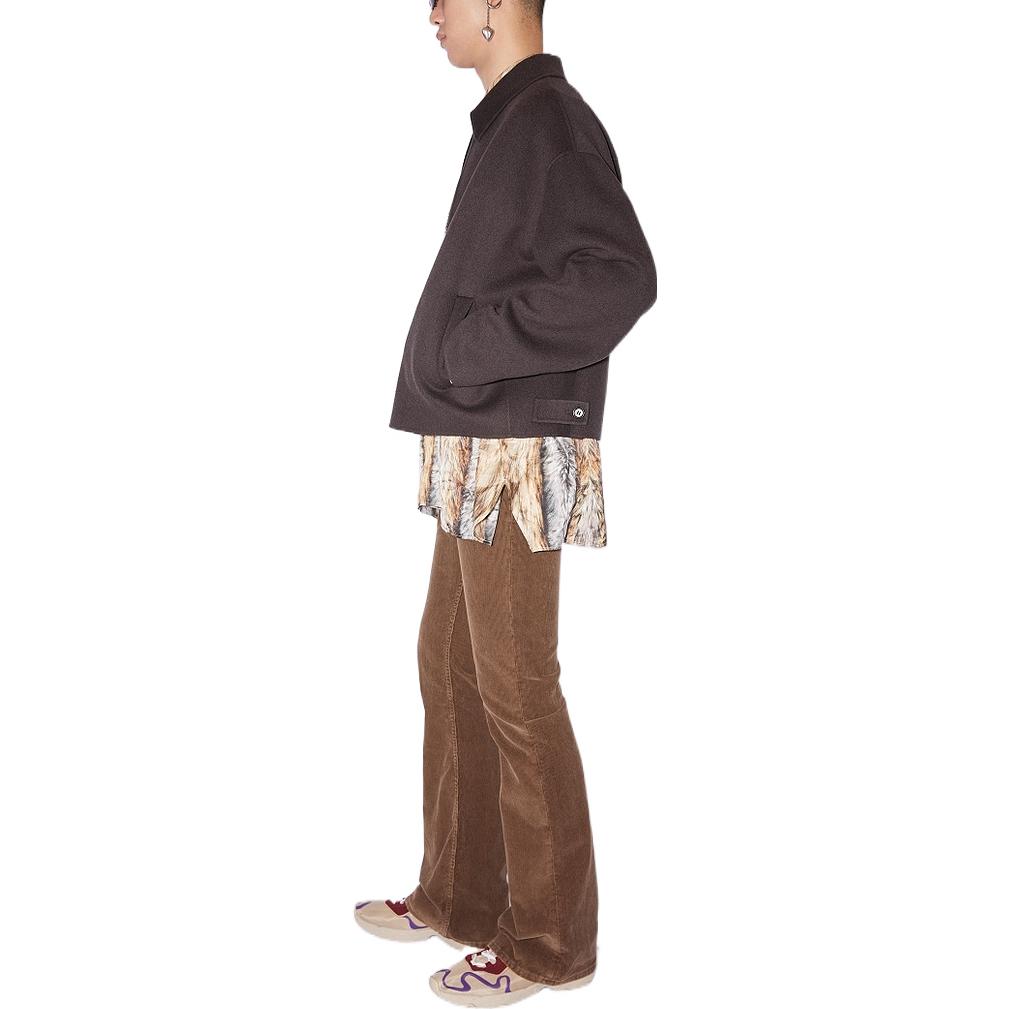 Purchase Acne Studios SS22 棕色羊毛拉鍊翻領外套. B90629-AFH