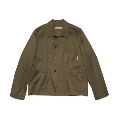 Acne Studios SS22 Green Long-Sleeve Shirt Jacket with Pockets B90642-AB6044