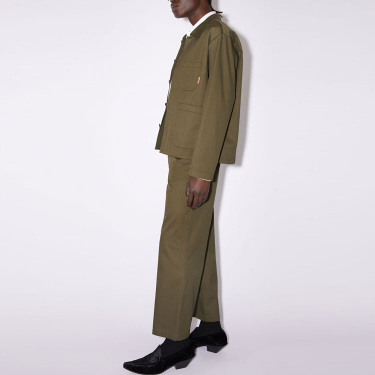 Purchase Acne Studios SS22 Jaket Kemeja Lengan Panjang Hijau dengan Saku. B90642-AB6044