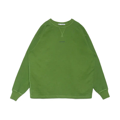 Acne Studios SS22 Logo Print Green Pullover Sweatshirt. BI0138-AAZ