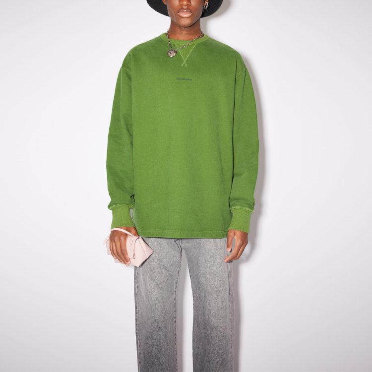 Lookbook Acne Studios SS22 绿色标志印花套头衫. BI0138-AAZ