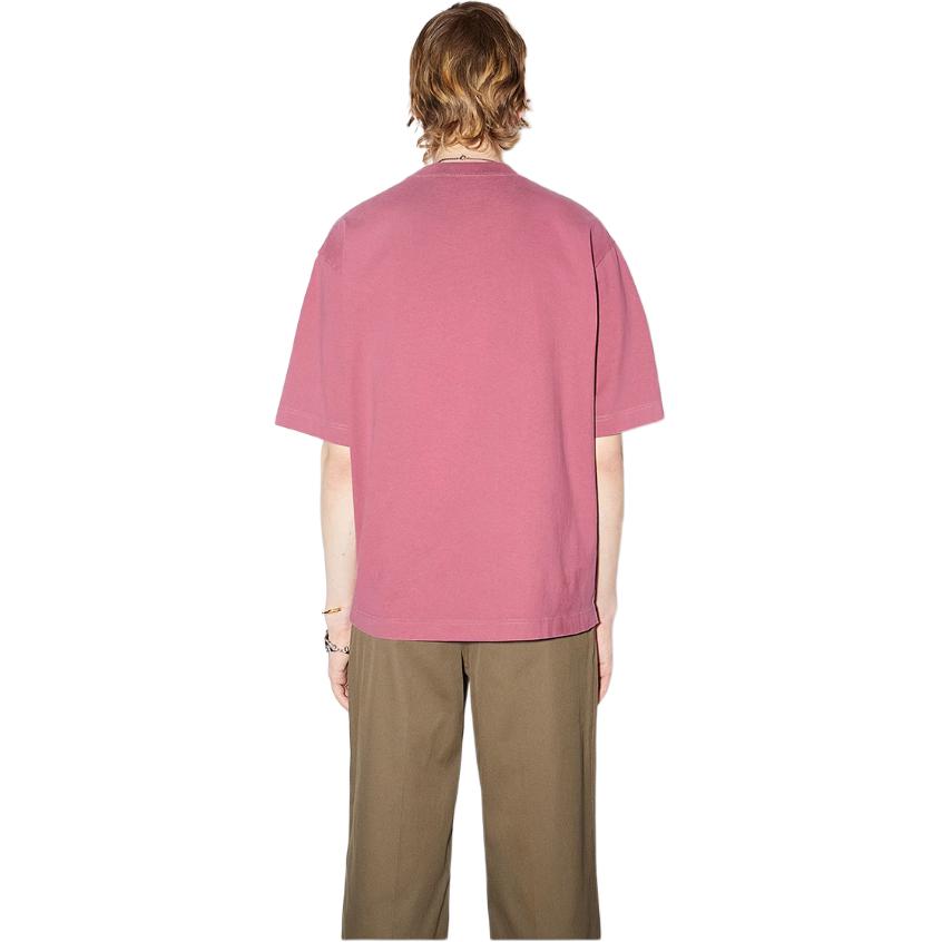 Purchase 아크네 스튜디오 SS22 핑크 로고 프린트 반팔 크루넥 티셔츠. BL0278-ACX