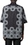Shop Acne Studios SS22 Printed Colorblock Short Sleeve Shirt Deep Blue BB0476-AAN