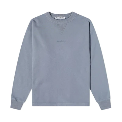 Acne Studios SS22 Relaxed Fit Crewneck Sweatshirt Grey. BI0138-AA4