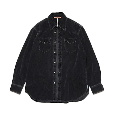 Acne Studios SS22 Vintage Long Sleeve Button-Up Shirt Black. BB0463-900