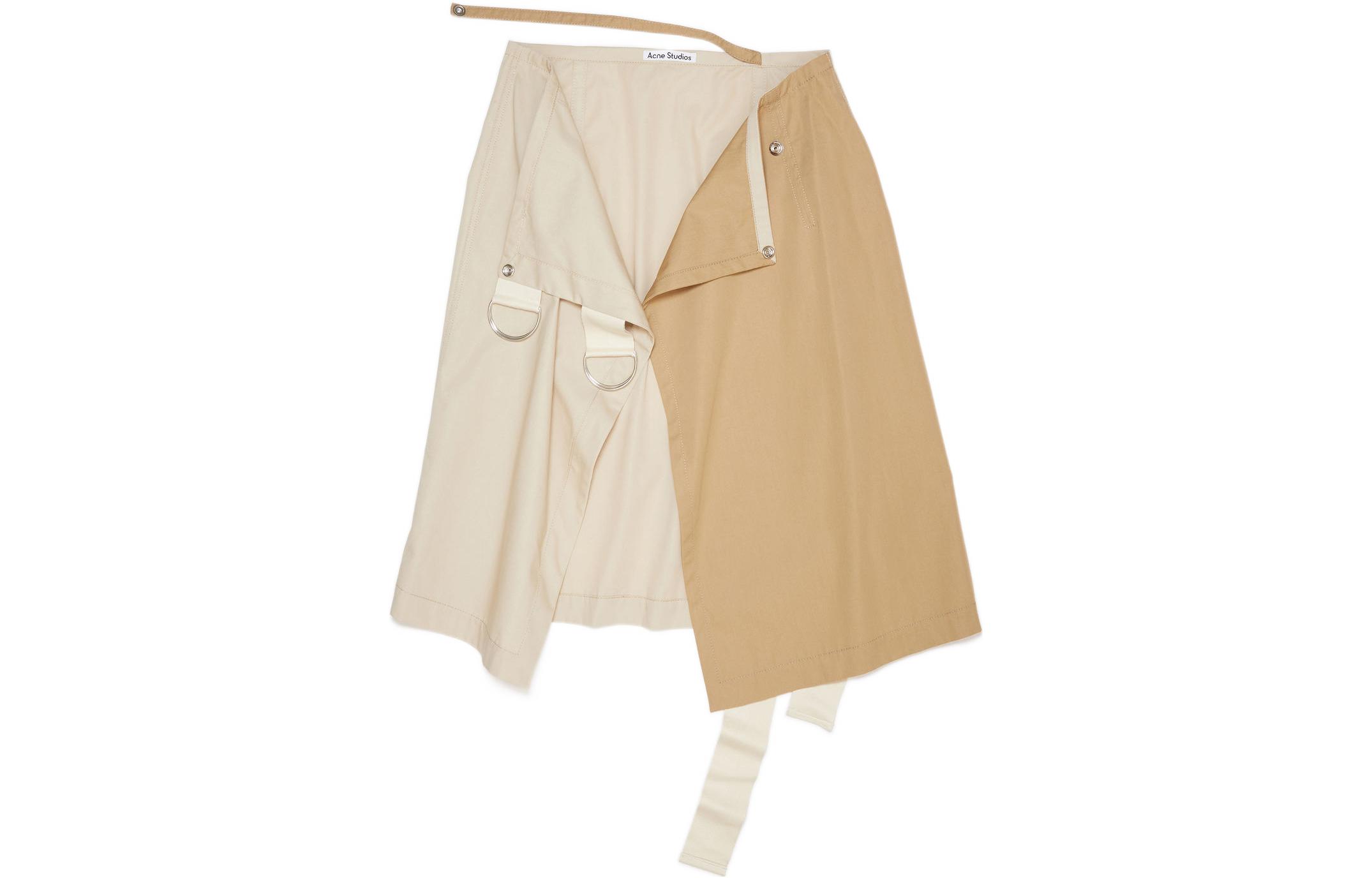 Order Acne Studios SS22 Asymmetric Colorblock A-Line Skirt Khaki AF0251-AGU