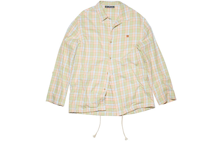 Acne Studios SS22 Beige Checkered Print Long Sleeve Shirt Unisex. C90105-AS8