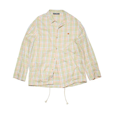 Acne Studios SS22 Beige Checkered Print Long Sleeve Shirt Unisex. C90105-AS8