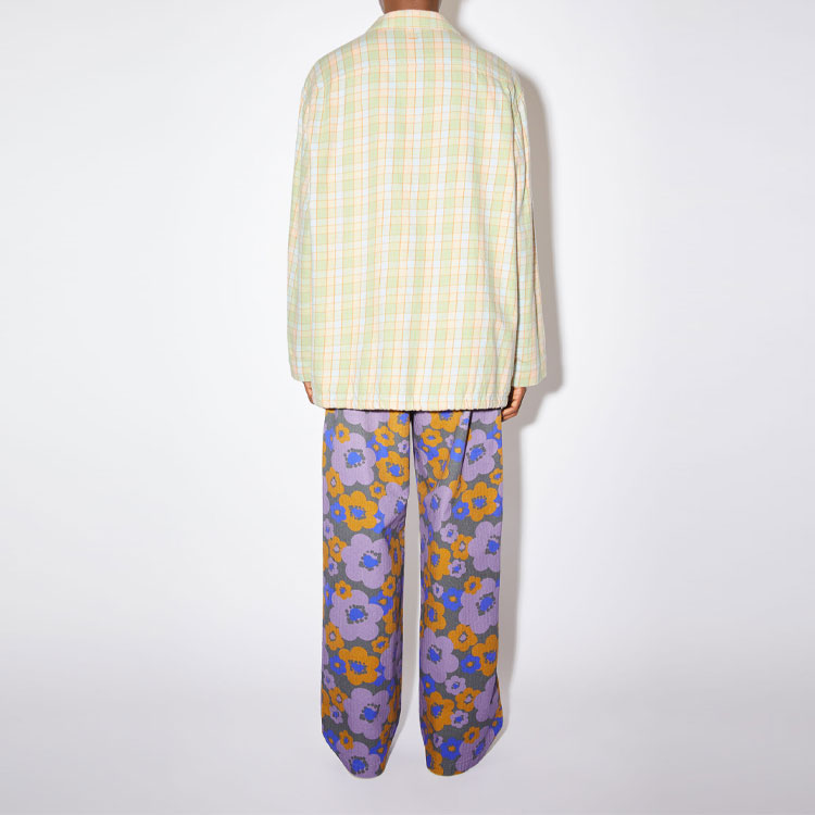 Shop Kemeja Lengan Panjang Unisex Acne Studios SS22 Motif Kotak Beige. C90105-AS8