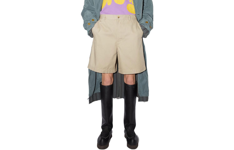 Order Acne Studios SS22 Beige Loose-Fit Straight-Leg Shorts BE0081-AE5