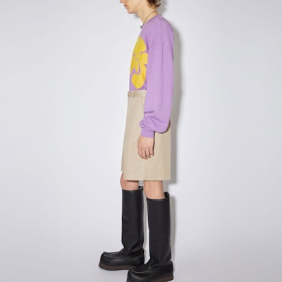 Acne Studios SS22 Beige Loose-Fit Straight-Leg Shorts BE0081-AE5 Shop Acne Studios SS22 Beige Loose-Fit Straight-Leg Shorts BE0081-AE5