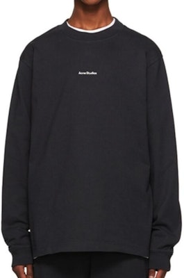 Acne Studios SS22 Black Logo Print Long Sleeve Crewneck T-Shirt . BL0279-900 Lookbook Acne Studios SS22 Black Logo Print Long Sleeve Crewneck T-Shirt . BL0279-900