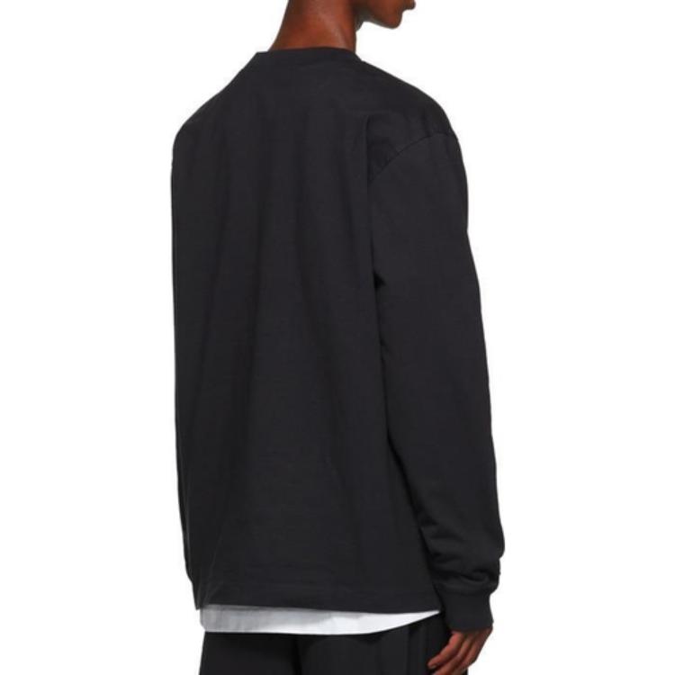 Shop Acne Studios SS22 Black Logo Print Long Sleeve Crewneck T-Shirt . BL0279-900