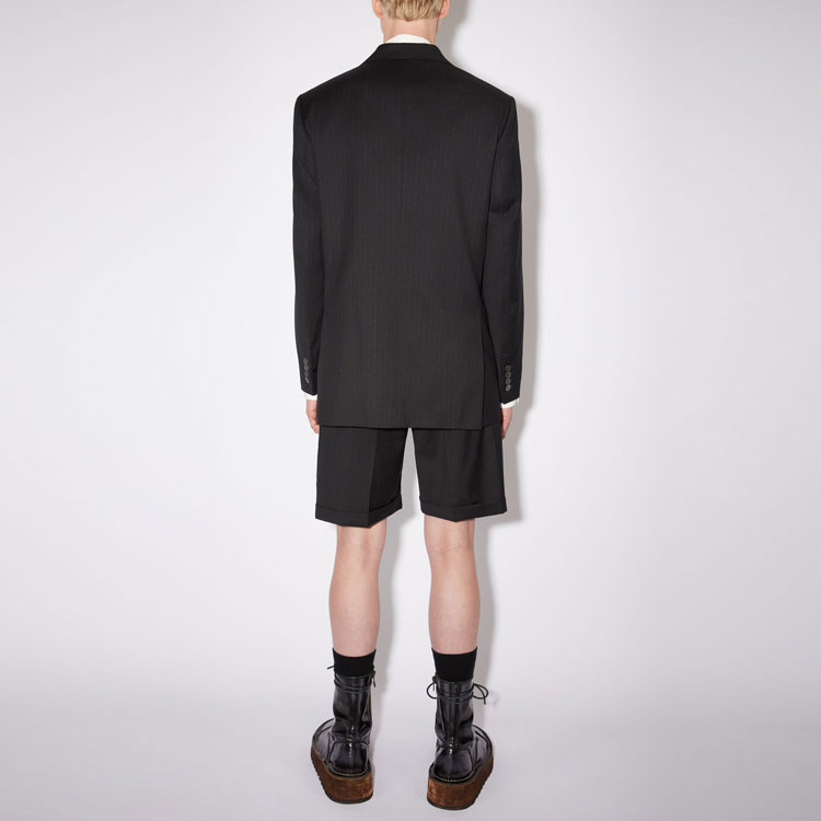 Purchase Acne Studios SS22 Jaket Sut Hitam Garis Pin Single-Breasted BH0165-900