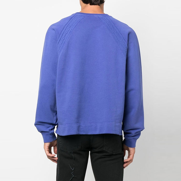 Shop Acne Studios 男士藍色標誌寬鬆款套頭休閒衛衣 SS22 系列 BI0170-BCE