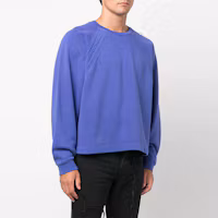 Purchase Acne Studios SS22 Blue Logo Crewneck Oversized Pullover Sweatshirt for Men BI0170-BCE