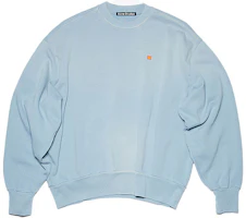 Acne Studios SS22 Blue Unisex Pullover Sweatshirt with Solid Color Patch CI0112-AAT Acne Studios SS22 Blue Unisex Pullover Sweatshirt with Solid Color Patch CI0112-AAT