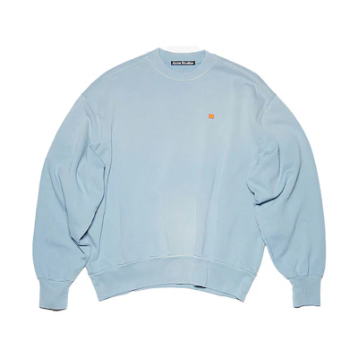 Acne Studios SS22 Blue Unisex Pullover Sweatshirt with Solid Color Patch CI0112-AAT