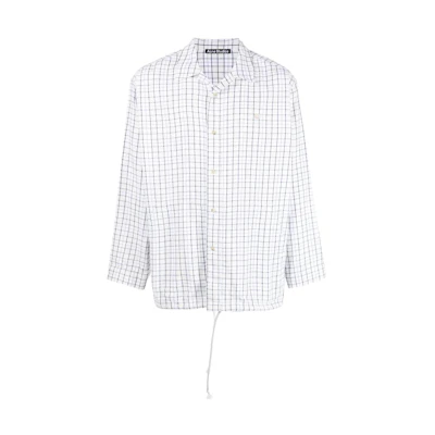 Acne Studios SS22 Checkered Tie Long Sleeve Shirt Unisex Black White C90105-AL4